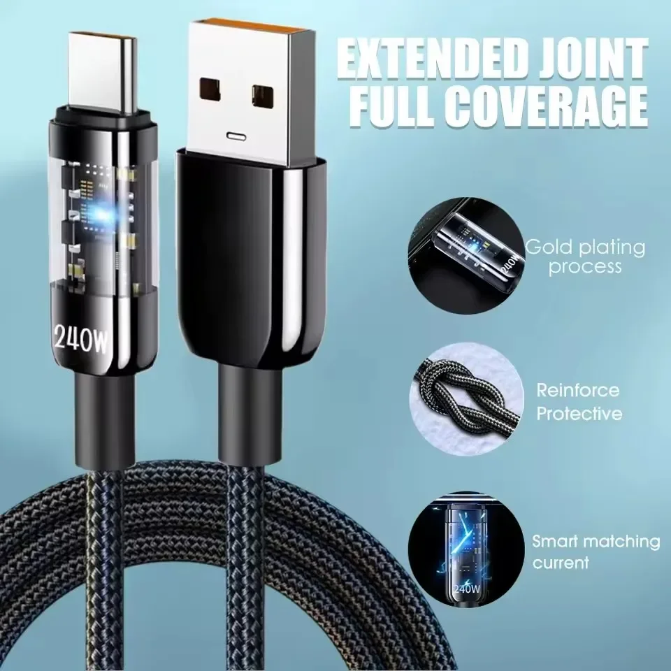 240W Dual Charging Line Type-C - Braided Line recension och pris