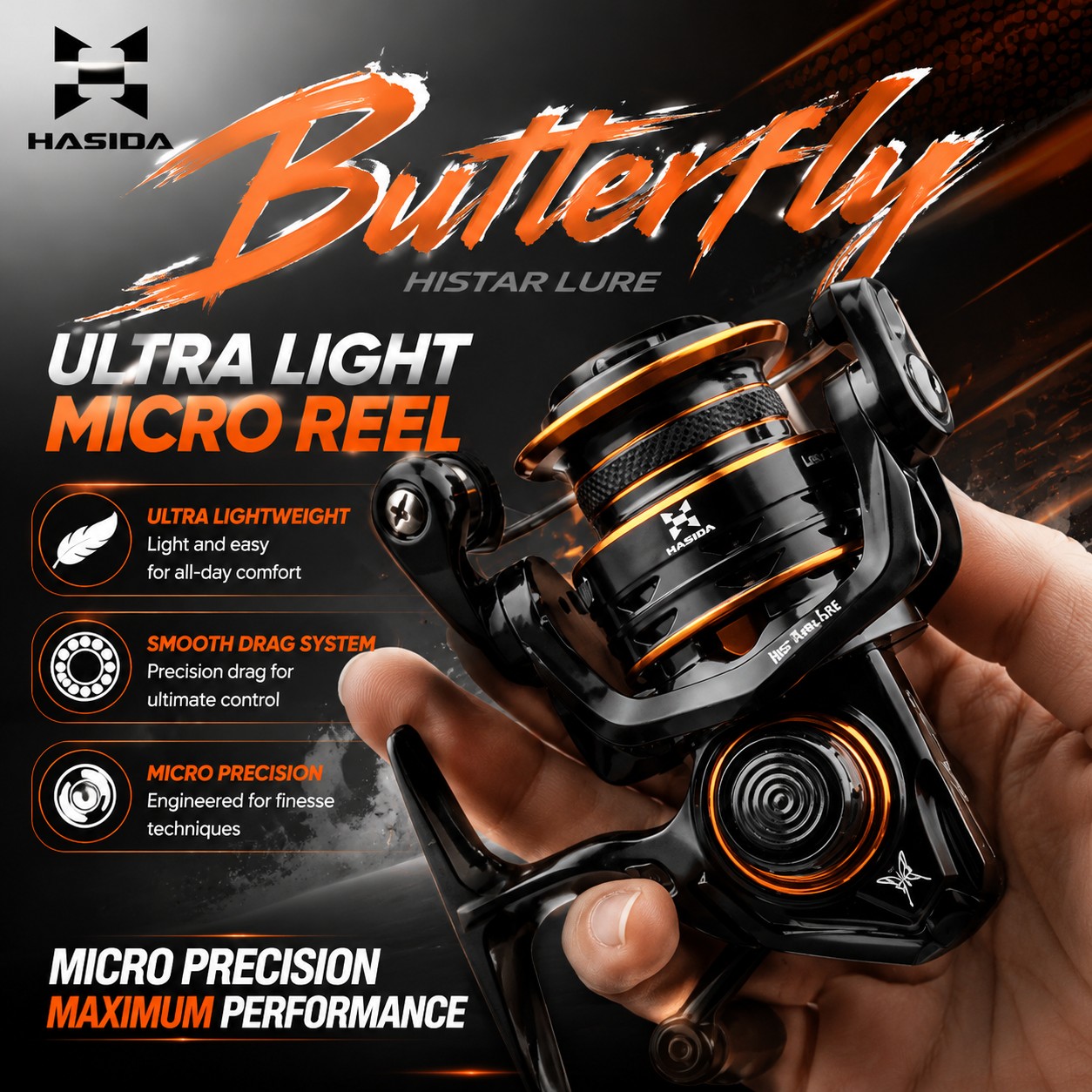 HASIDA Butterfly 800 Ultraligh - Kastking Reel Zephyr recension och pris